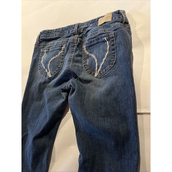 Ariya Jeans Women’s 11/12 Blue Boot Cut Denim Flap Pockets 29x27 Distressed - Picture 13 of 13